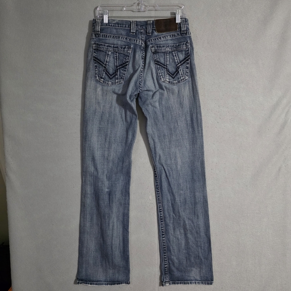 VTG Y2K Lucky Brand Mens Blade Dungarees Bootcut Denim Jeans 7M10331 Size 30x33 - Picture 9 of 12